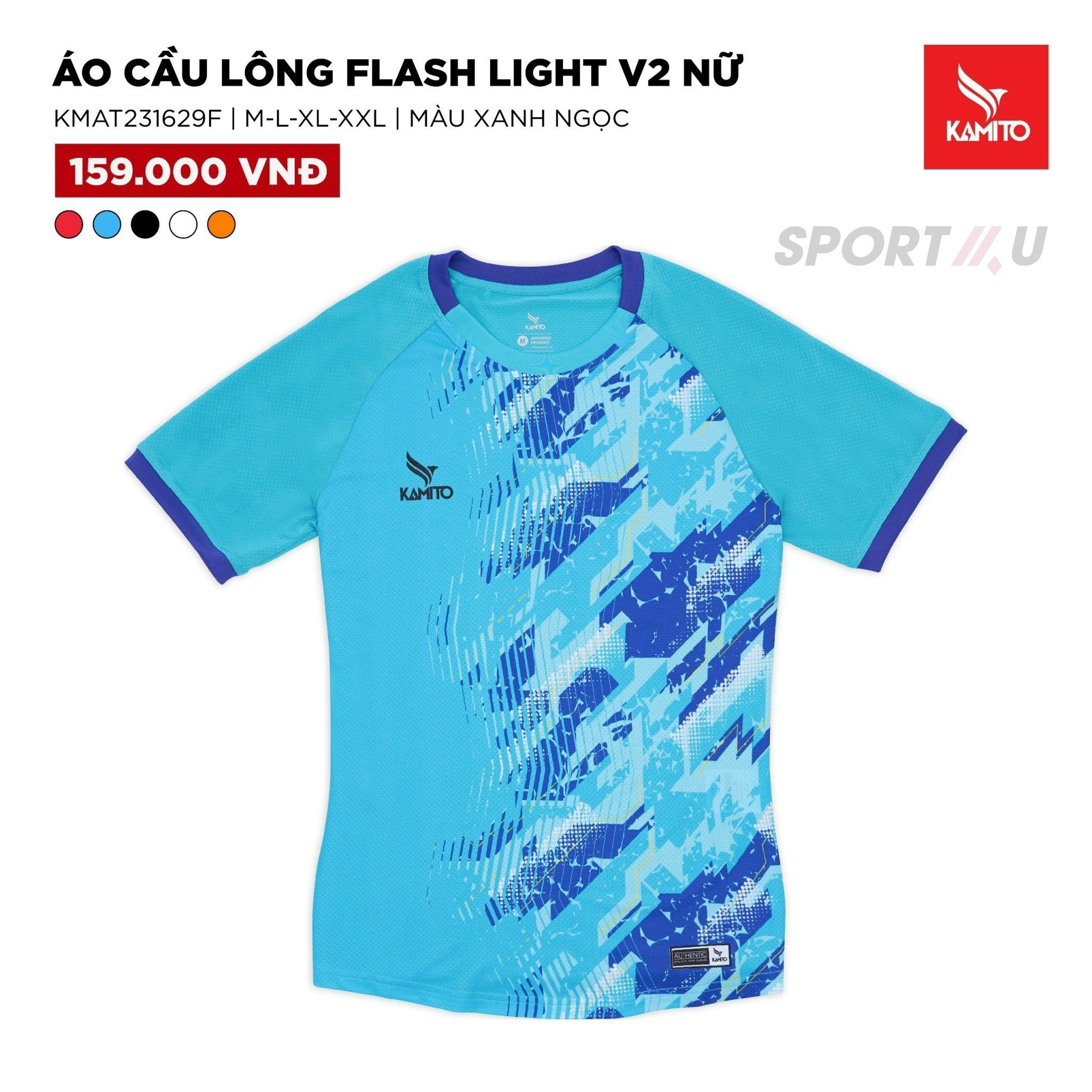 Áo Cầu Lông Nữ Kamito Flash Light V2 Xanh Ngọc