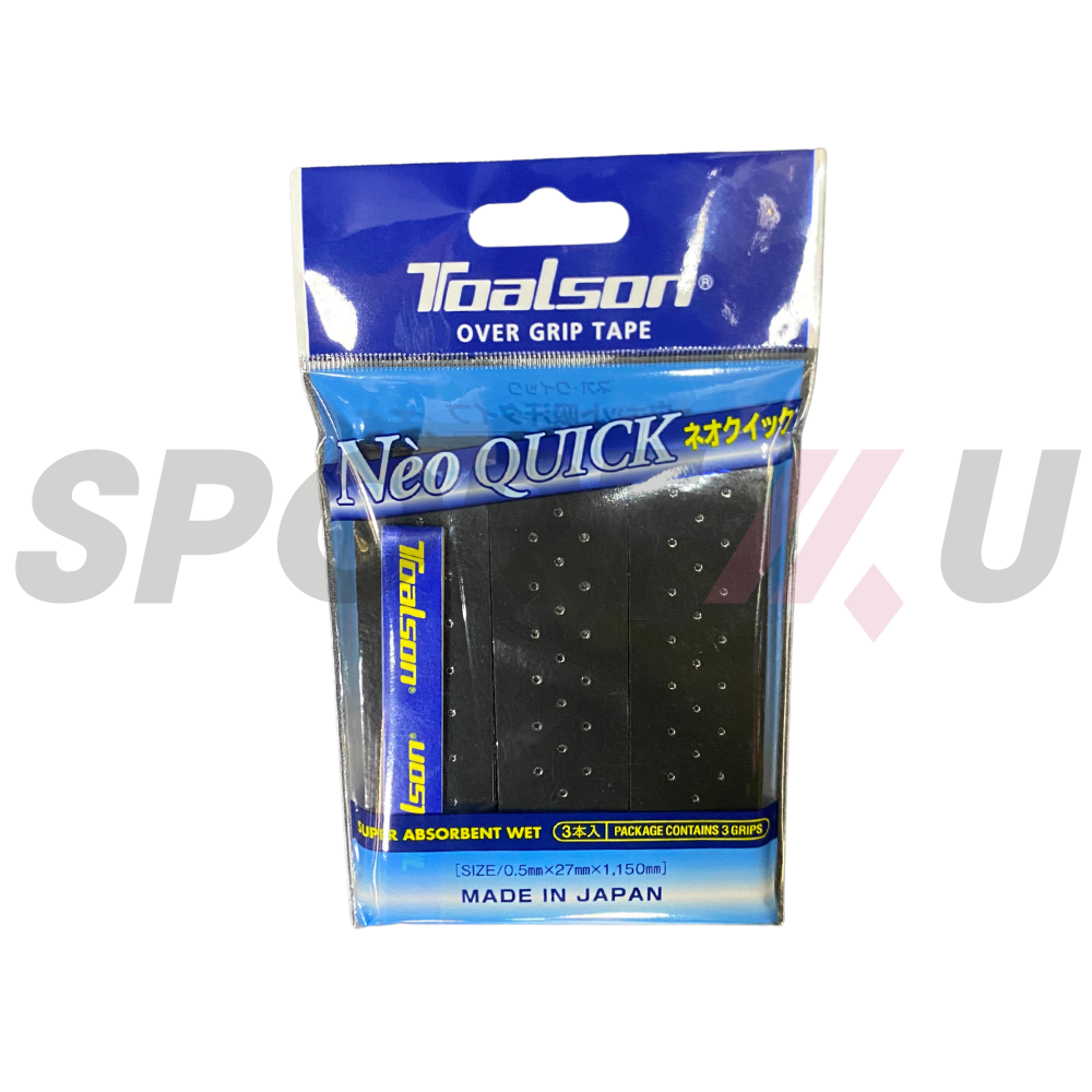 Quấn Cán Vợt Cầu Lông Toalson Da Neo Quick (Có Lỗ) Đen