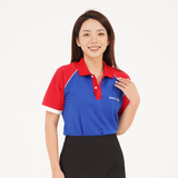 Đồng phục polo phối vai Đỏ - Xanh