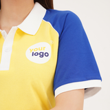 Đồng phục polo phối vai Vàng - Xanh