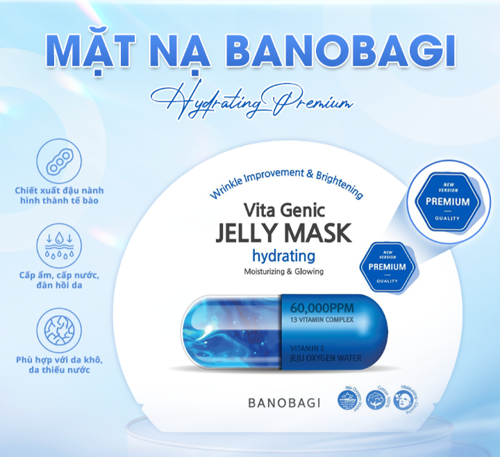 Mặt Nạ Banobagi Dành cho Da Khô Vita Jelly Mask Hydrating Moisturizing & Glowing - 1 Miếng