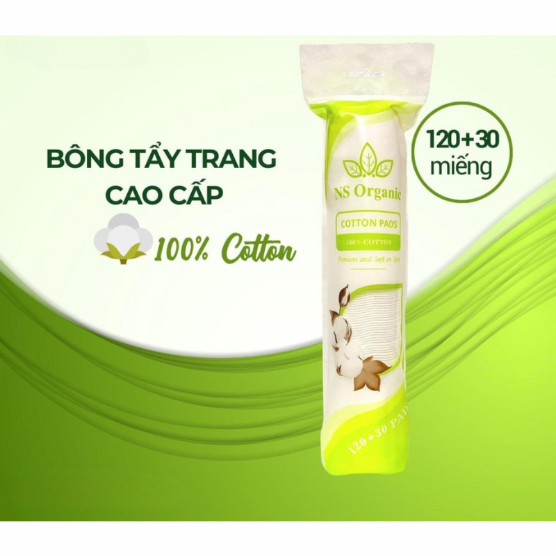 Bông Tẩy Trang NS Organic 100% Cotton - 150 Miếng