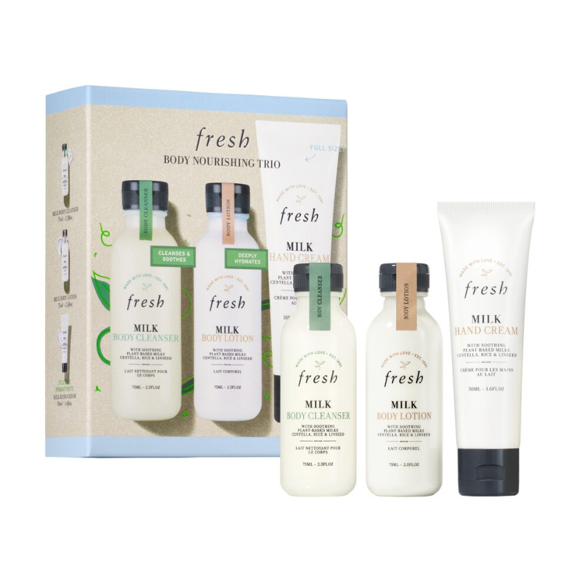 Set Dưỡng Thể 3 Món Dưỡng Ẩm Sâu Fresh Body Nourishing Trio Travel Size: Sữa Tắm 75ml + Kem Dưỡng Thể 75ml + Kem Tay 50ml