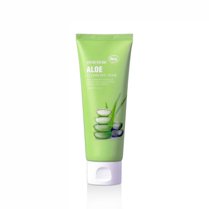 Sữa Rửa Mặt Trắng Da Chiết Xuất Lô Hội Hebeheba Real Aloe Cleansing Foam 120ml
