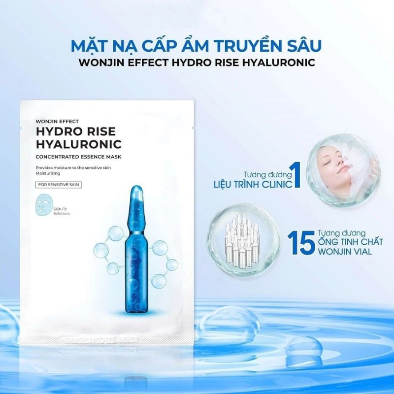Mặt Nạ Cấp Ẩm Truyền Sâu Wonjin Effect Hydro Rise Hyaluronic 30g - 1 Miếng