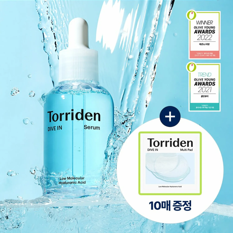 Serum Cấp Ẩm Torriden DIVE-IN Low Molecular Hyaluronic Acid 50ml - Tặng 10 Miếng Pad Cấp Ẩm