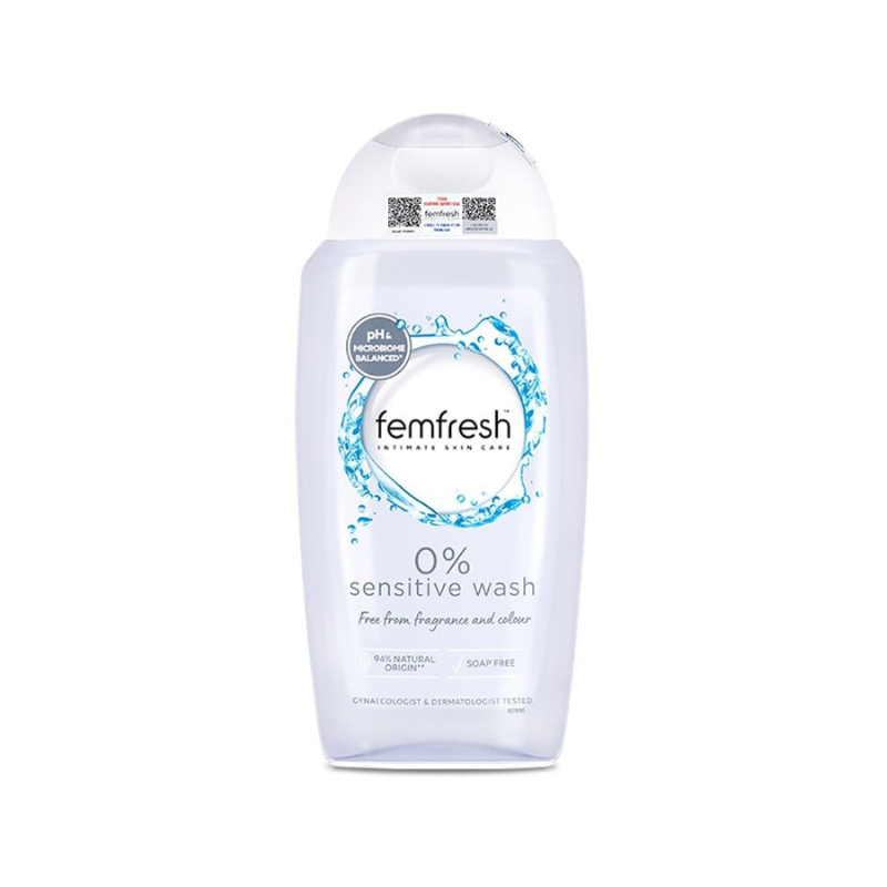 Dung Dịch Vệ Sinh Phụ Nữ Cho Da Siêu Nhạy Cảm Femfresh 0% Sensitive Wash 250ml