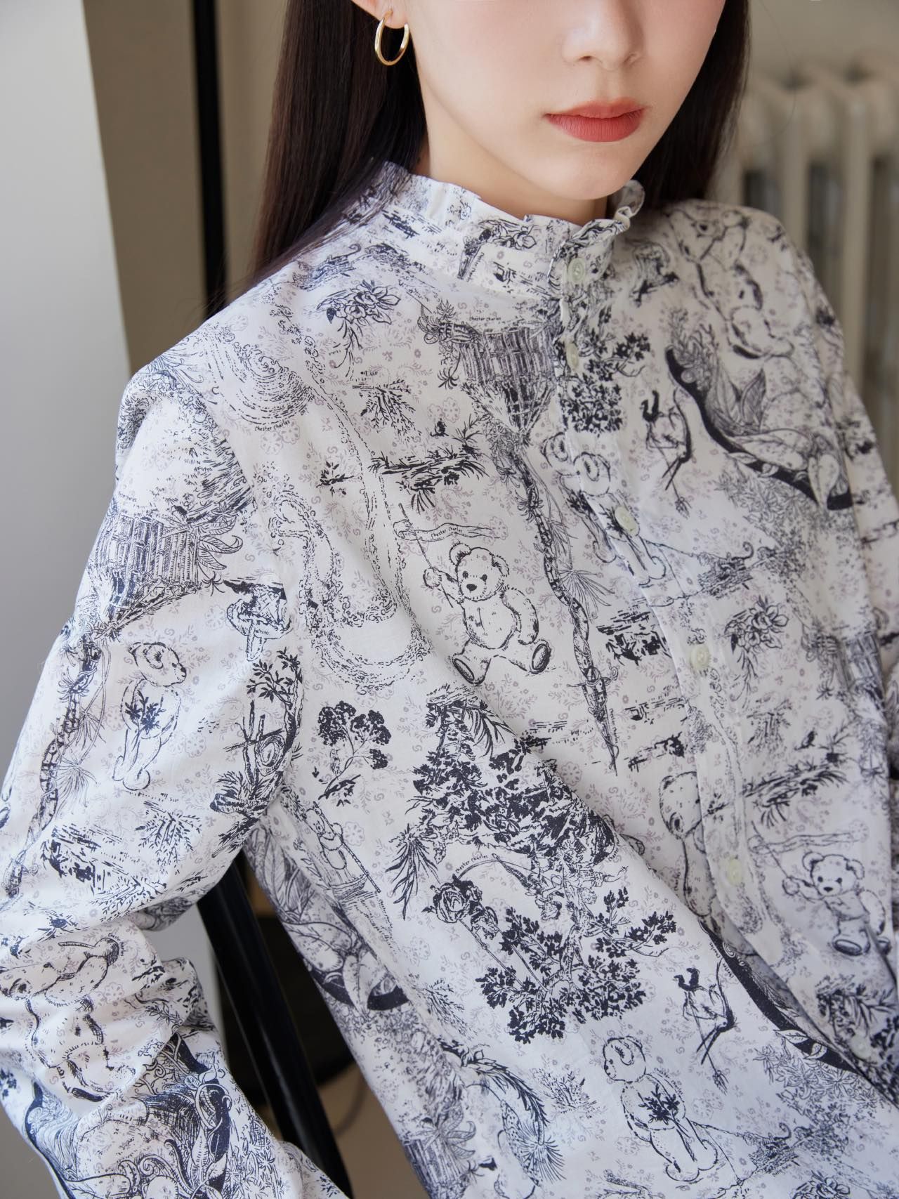 Áo sơ mi hoa gấu