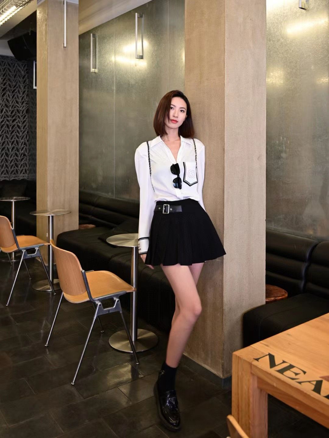 Sơ mi lụa trắng - 1 túi ngực