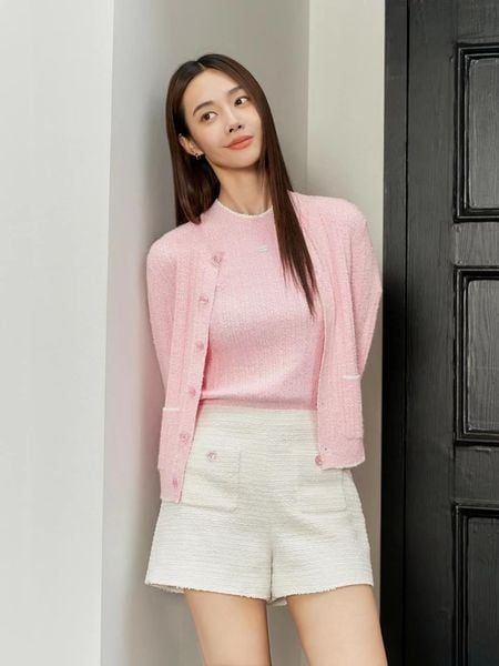 CDG hồng - 2 túi viền trắng