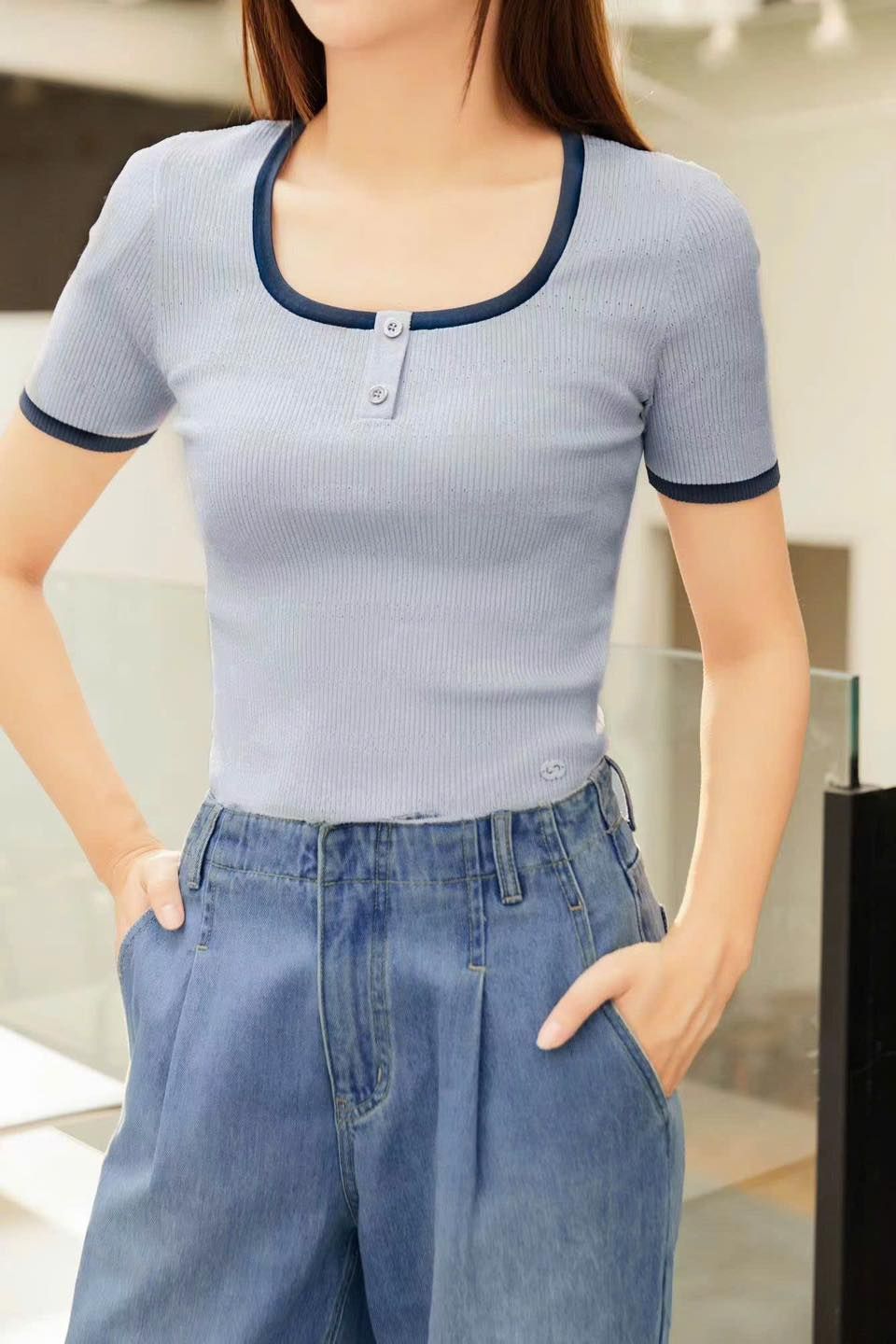 Áo croptop xanh