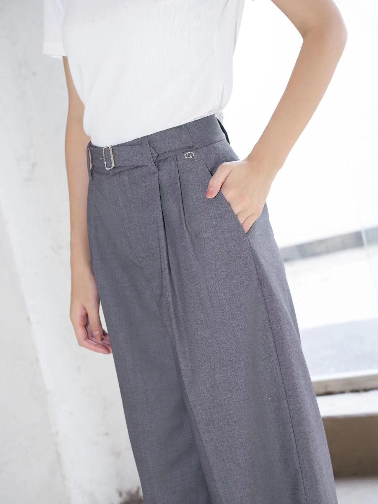 Quần tây ghi xám - kèm belt vải