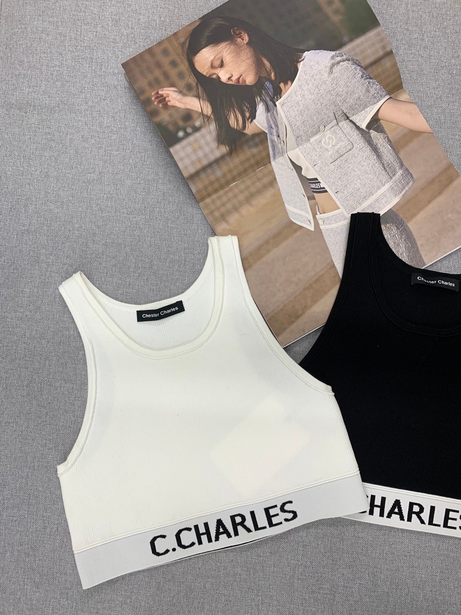 Áo tank top croptop trắng