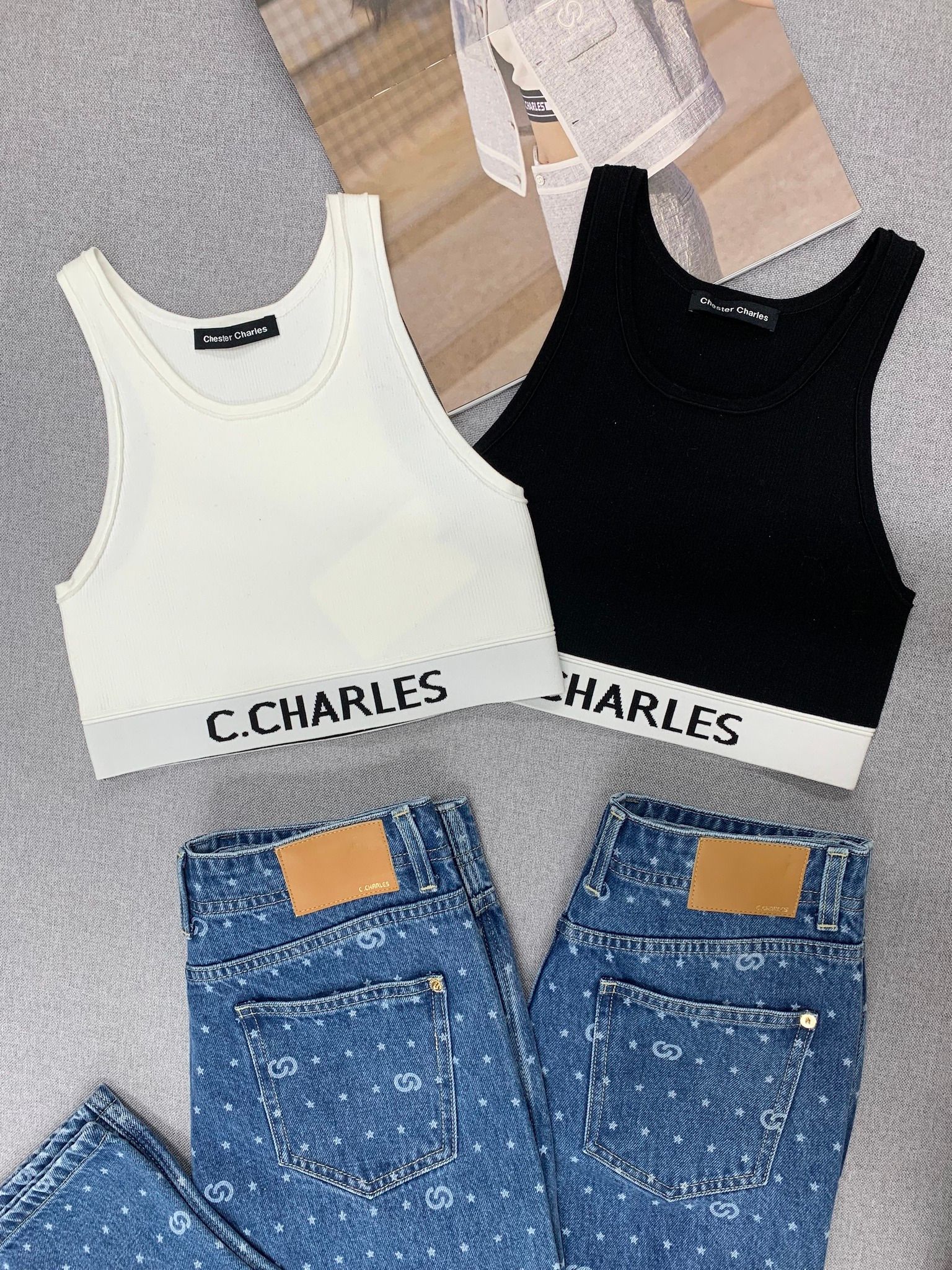 Áo tank top croptop trắng