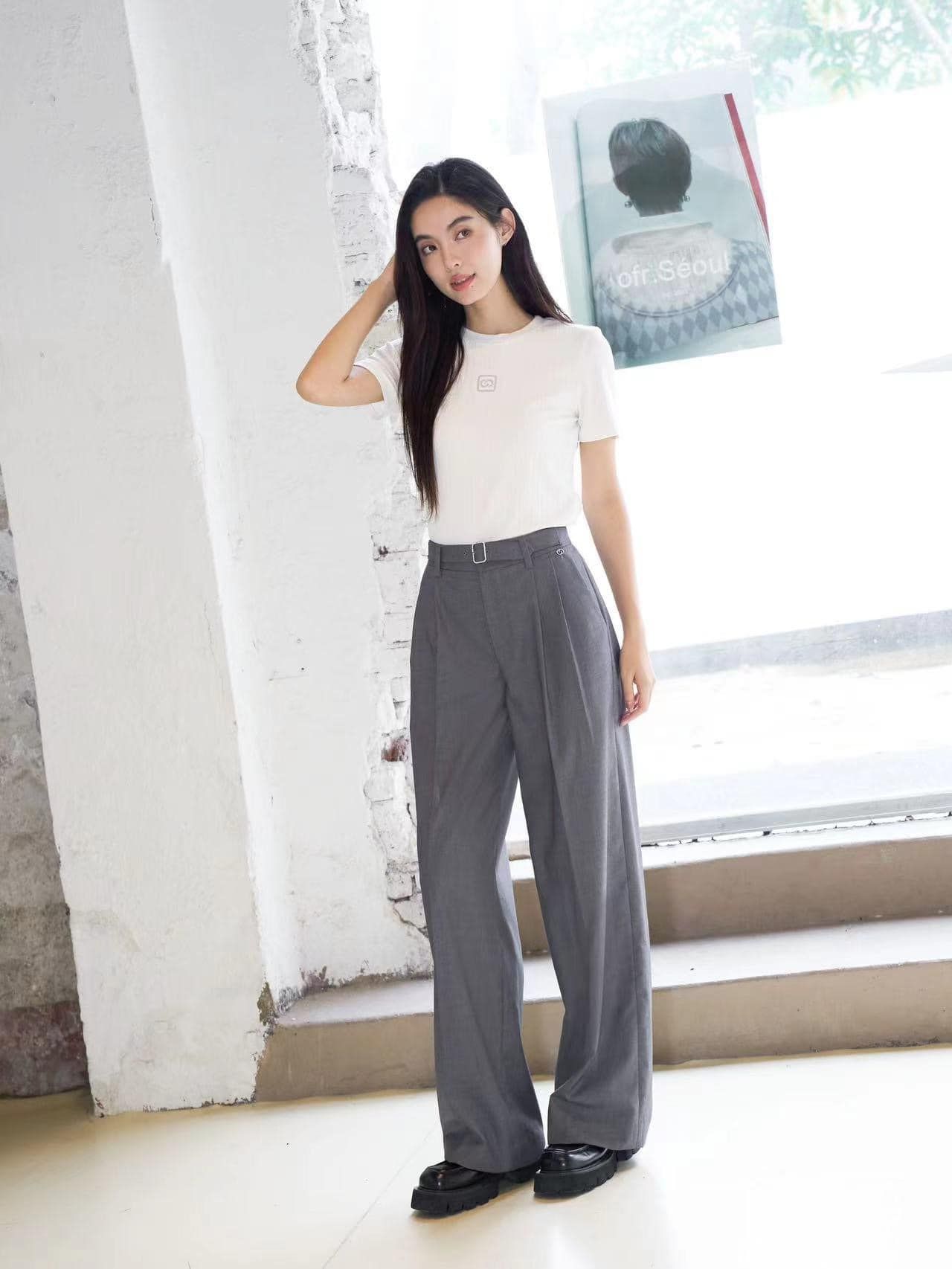 Quần tây ghi xám - kèm belt vải
