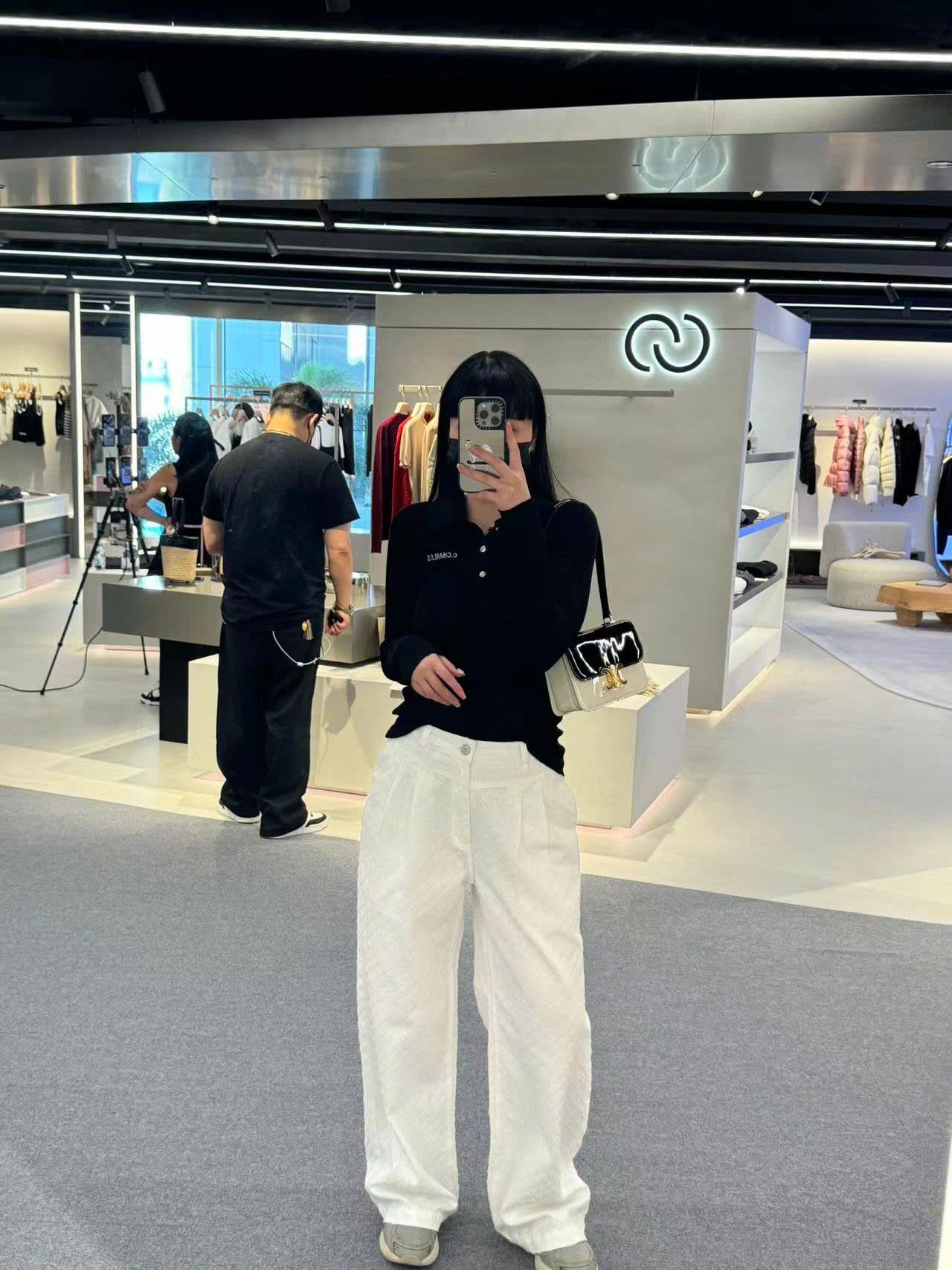 Quần jean trắng gai