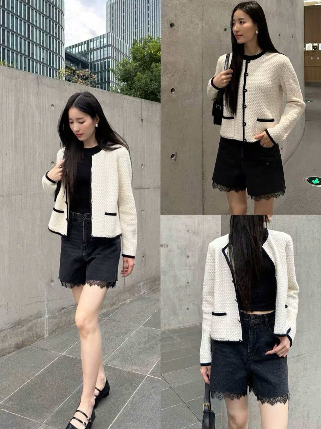 CDG trắng cúc đen logo CC