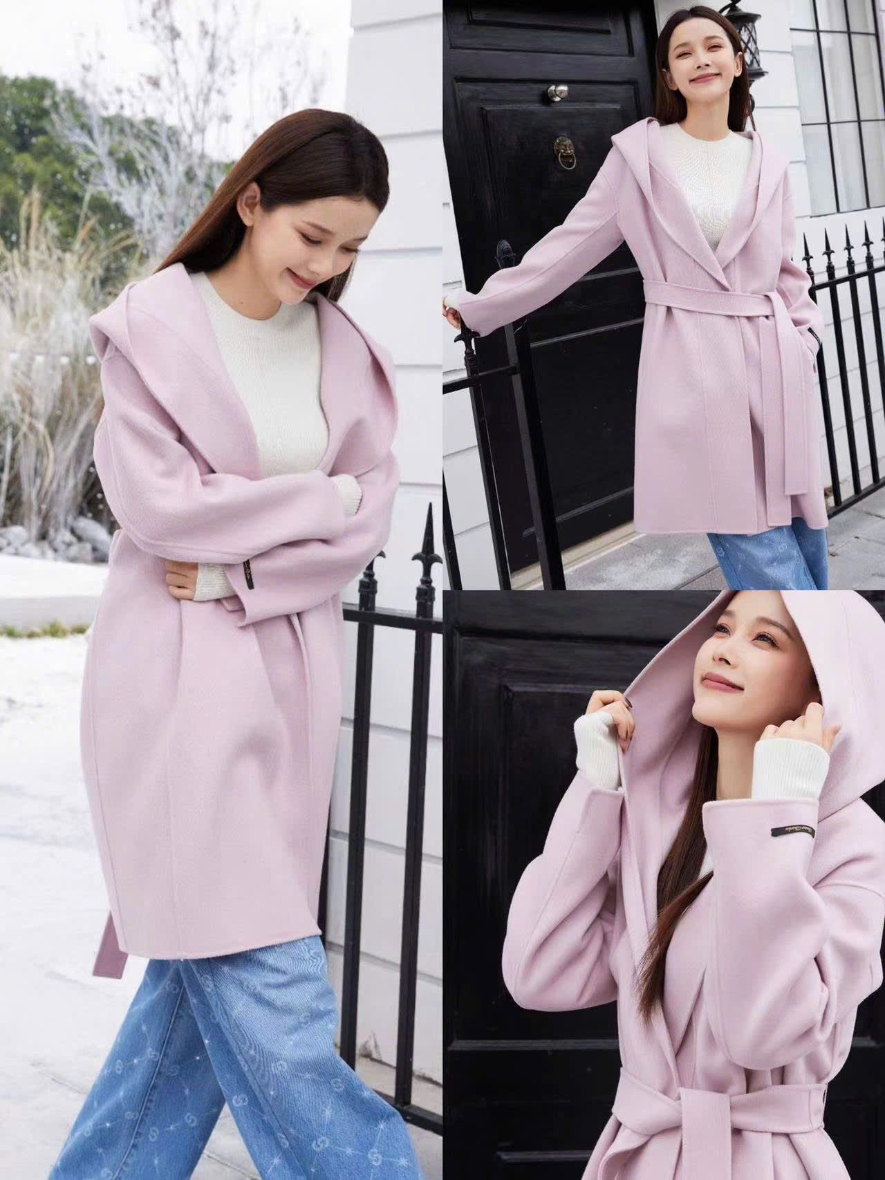 Áo dạ 2 mặt hồng