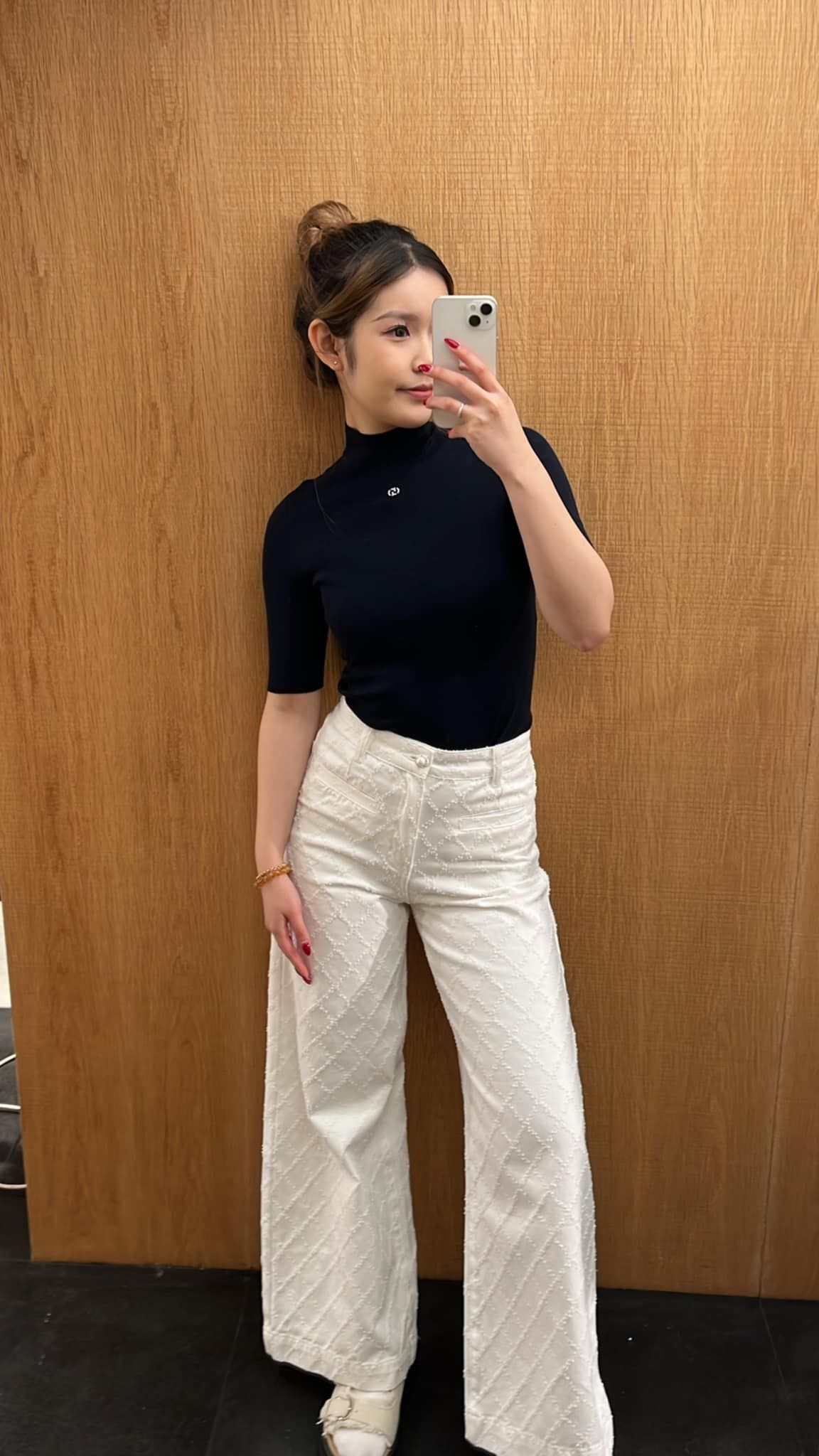 Áo len ngắn tay cổ lọ - Navy