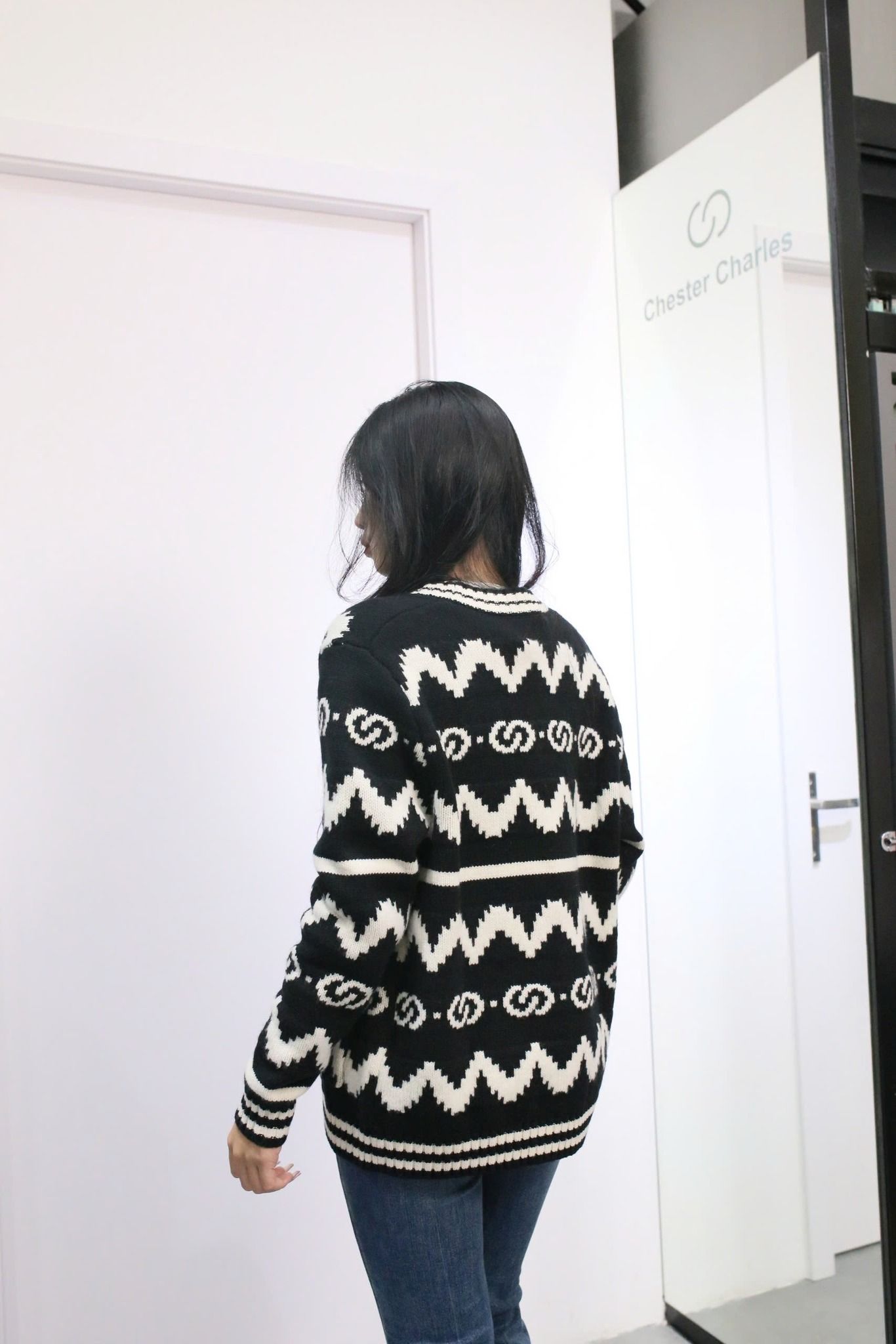 CDG thổ cẩm đen trắng