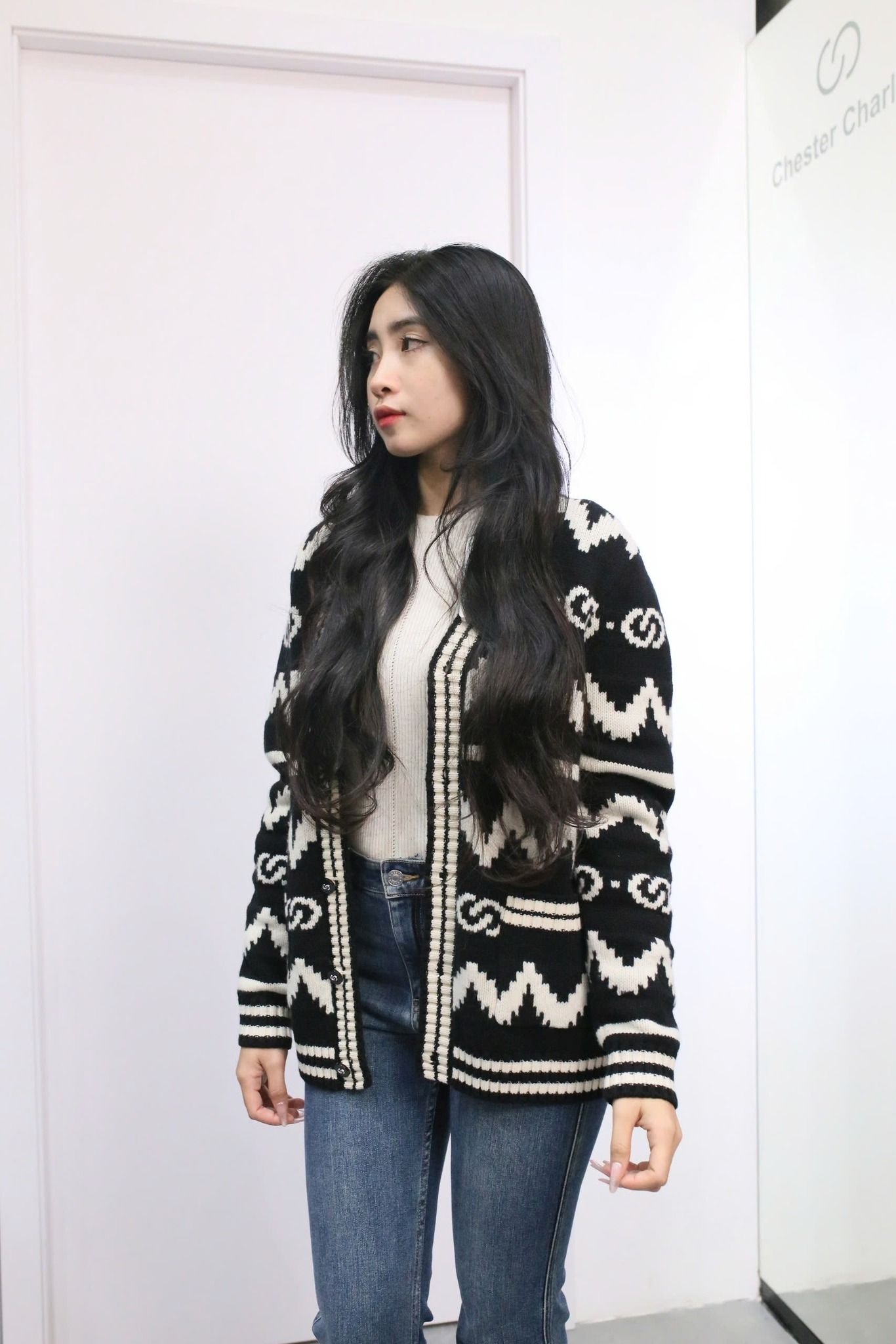 CDG thổ cẩm đen trắng
