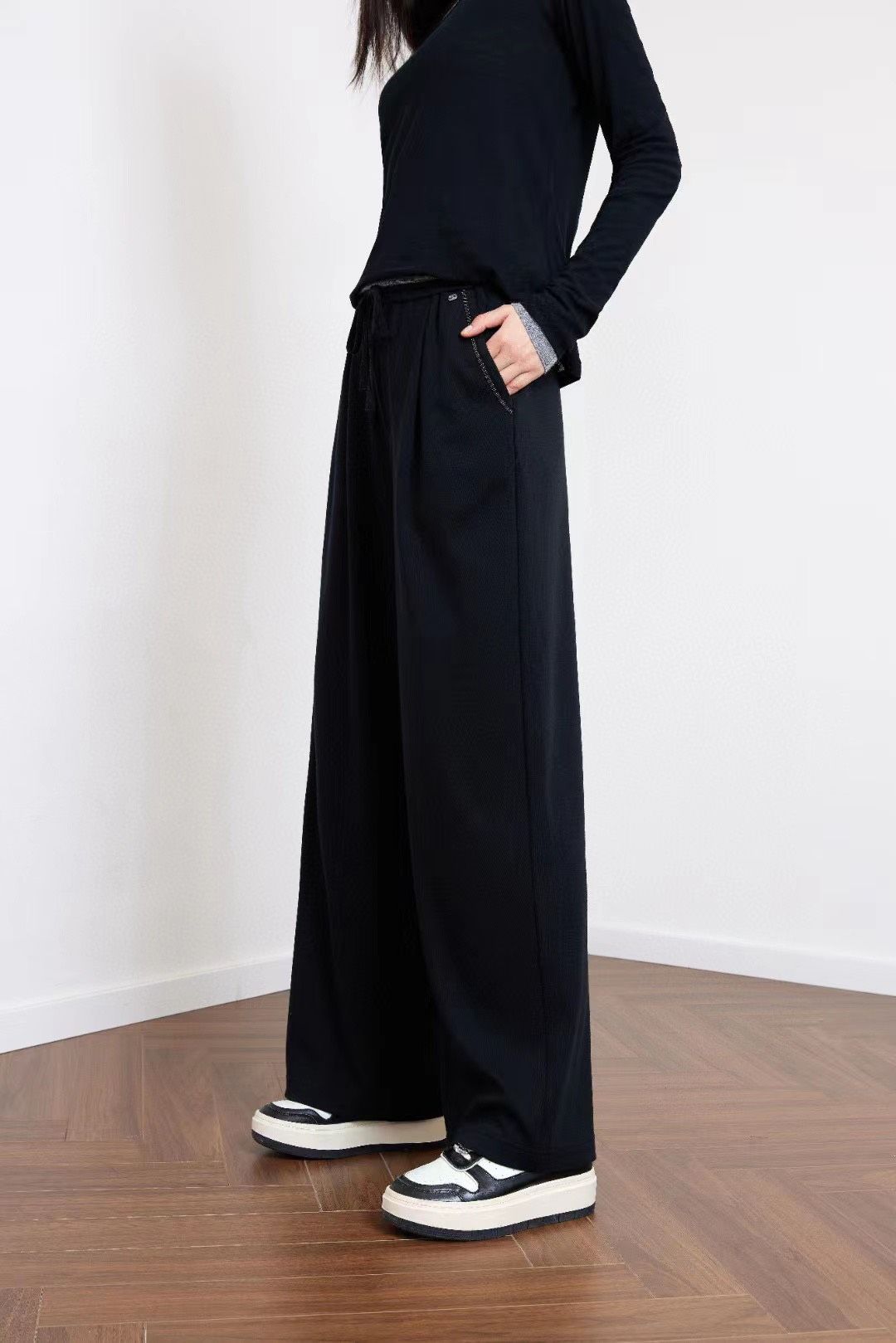 Quần thun đen - cotton lụa
