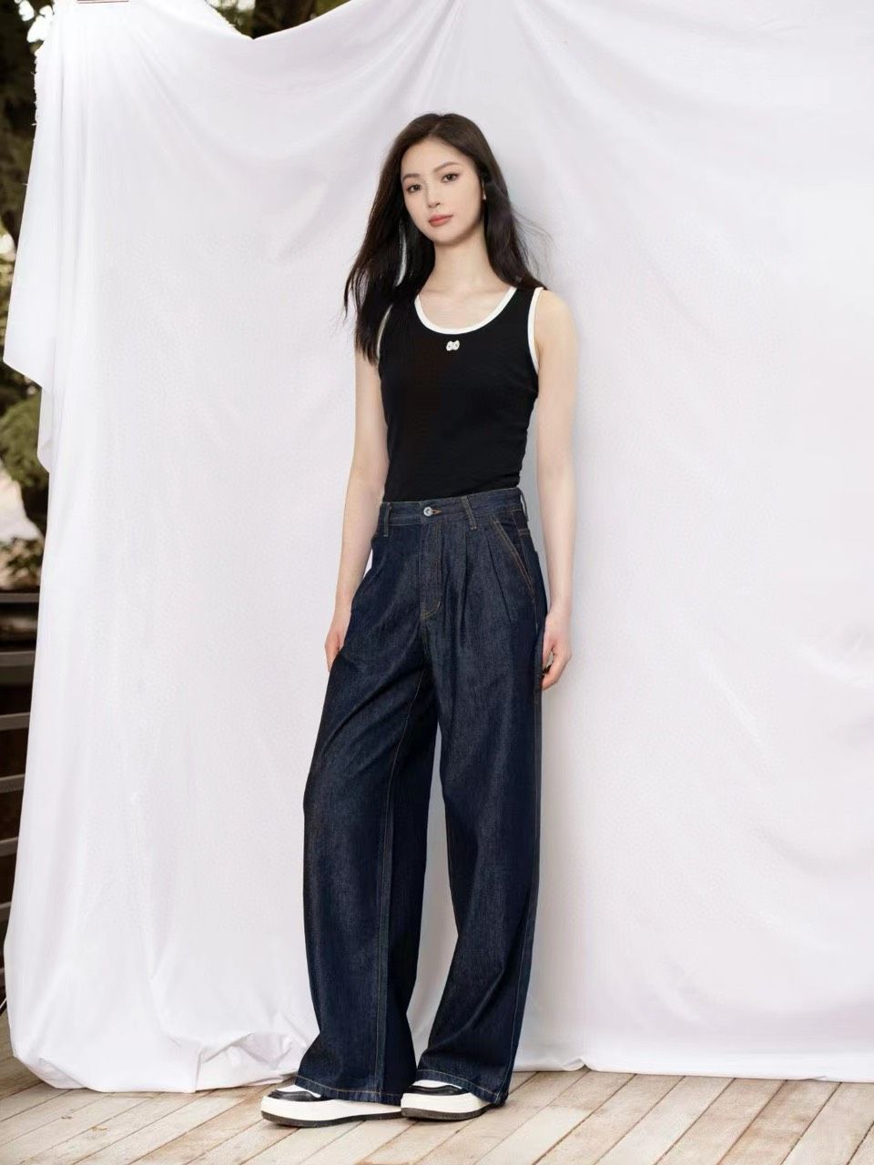 Quần jean xanh than - gấp 2 ly (mẫu mới)
