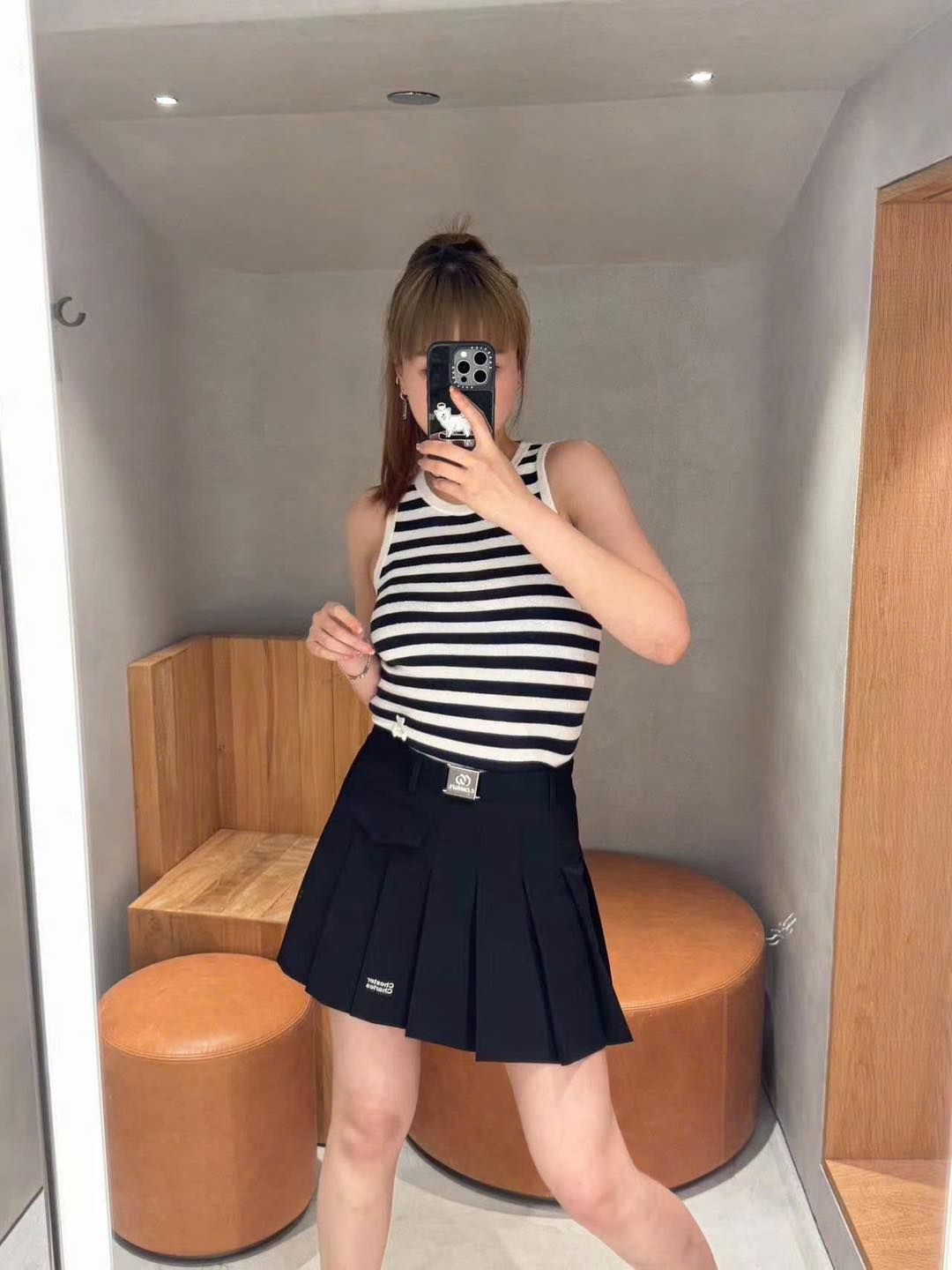 Áo 3 lỗ kẻ gấu trắng