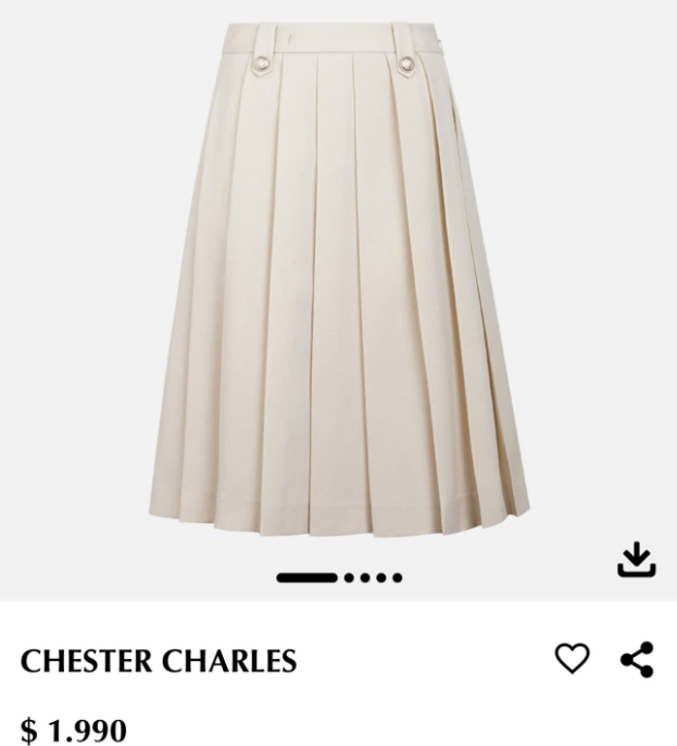 Chân váy xếp ly - be