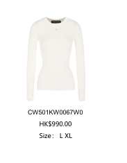 Áo len cổ tròn, trắng wool 3.9