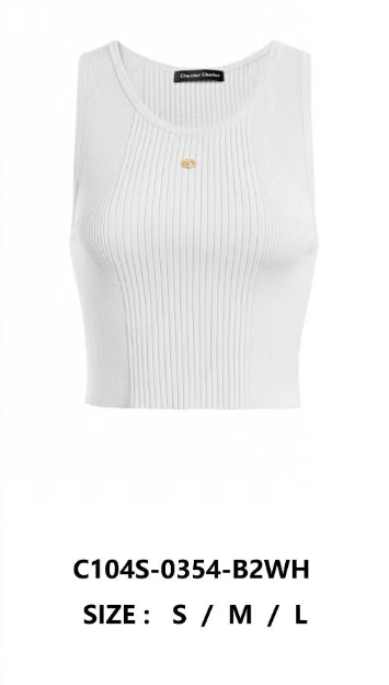 Tank top trắng logo đá vàng