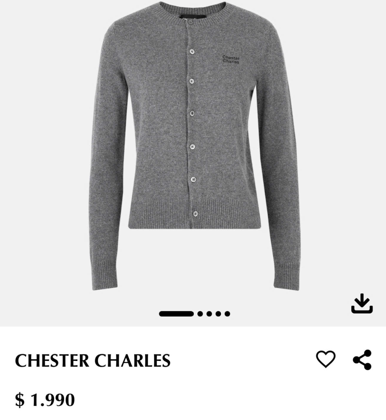 CDG dài tay xám chữ ngực trái