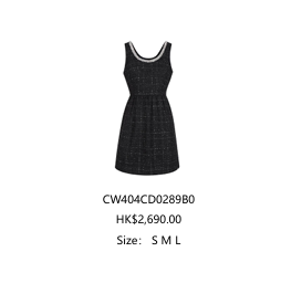 Váy dạ tweed đen - viền cổ đính đá