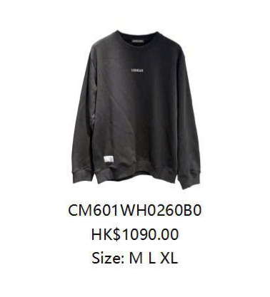 Áo nỉ đen chữ CC