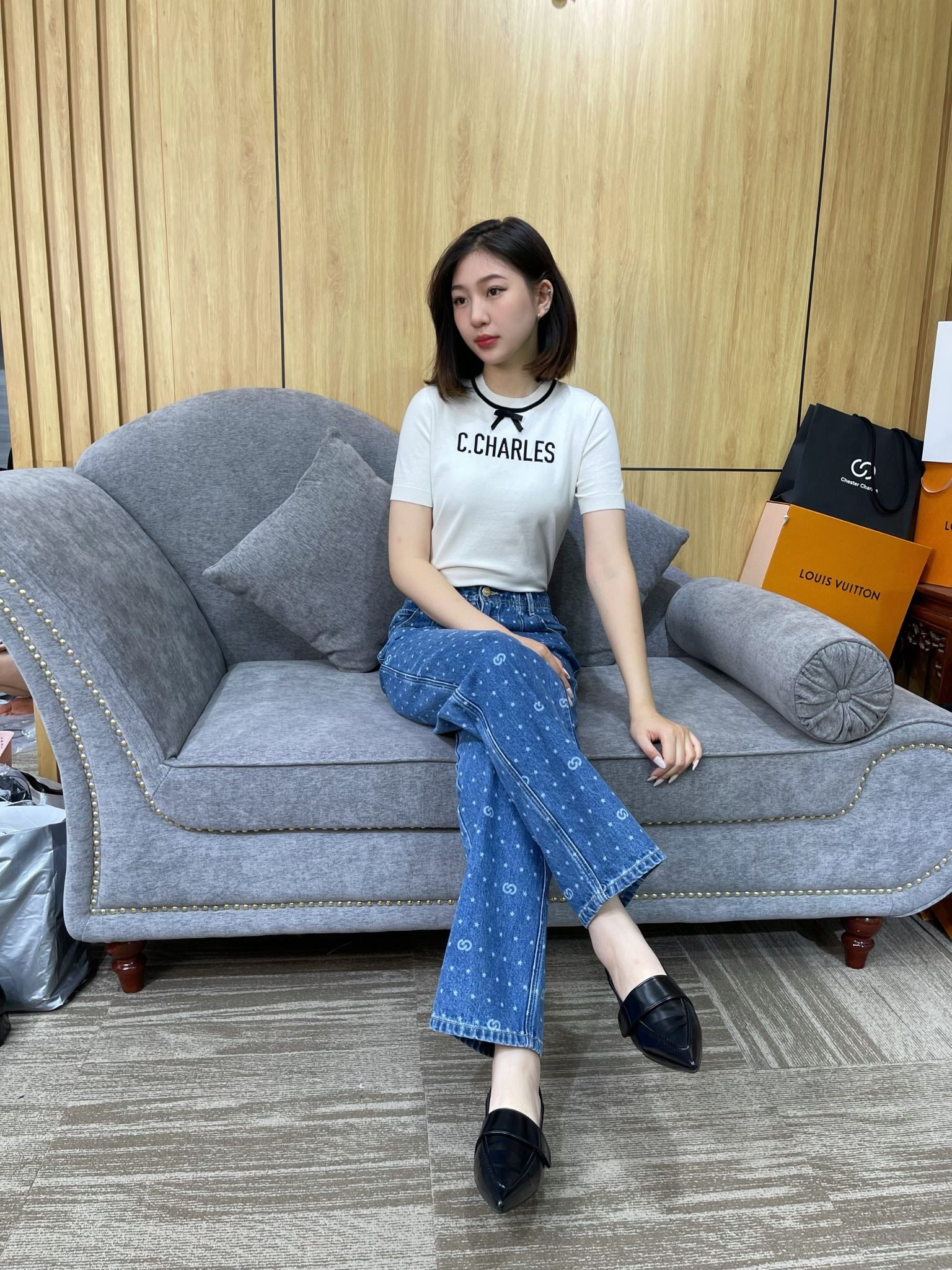 Áo nơ - bo gấu ( cotton + lụa)
