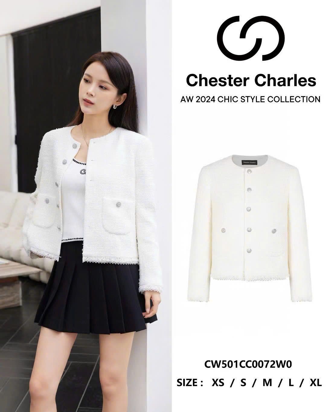 Áo dạ tweed jacket little trắng