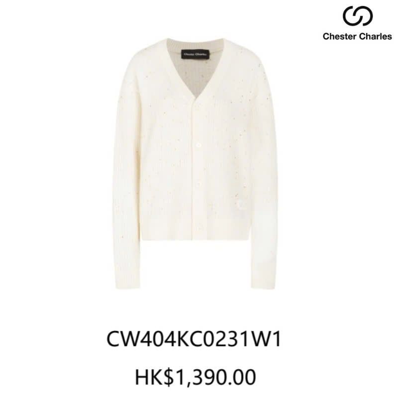 CDG trắng cổ tim lấp lánh