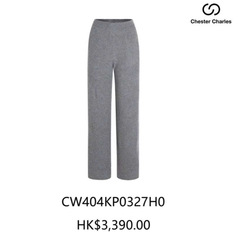 Quần len ghi xám xẻ gấu