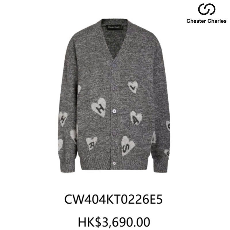 CDG xám dáng dài, tim chữ
