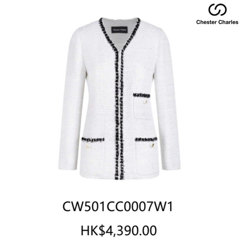 Áo Tweed trắng kim tuyến