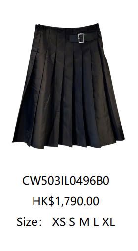 Chân váy xếp ly dài , 1/2 belt da