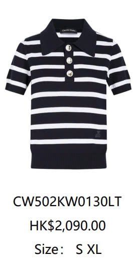 Áo polo kẻ xanh navy, 3 cúc ngọc