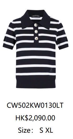 Áo polo kẻ xanh navy, 3 cúc ngọc