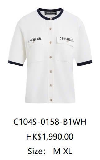 CDG trắng viền đen, túi chữ Chester Charles