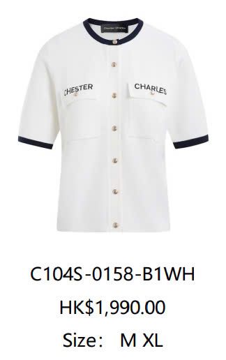 CDG trắng viền đen, túi chữ Chester Charles