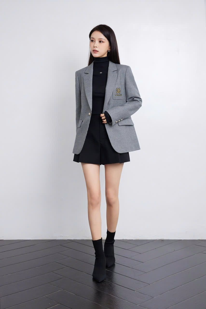 Áo vest kẻ caro - 2 túi