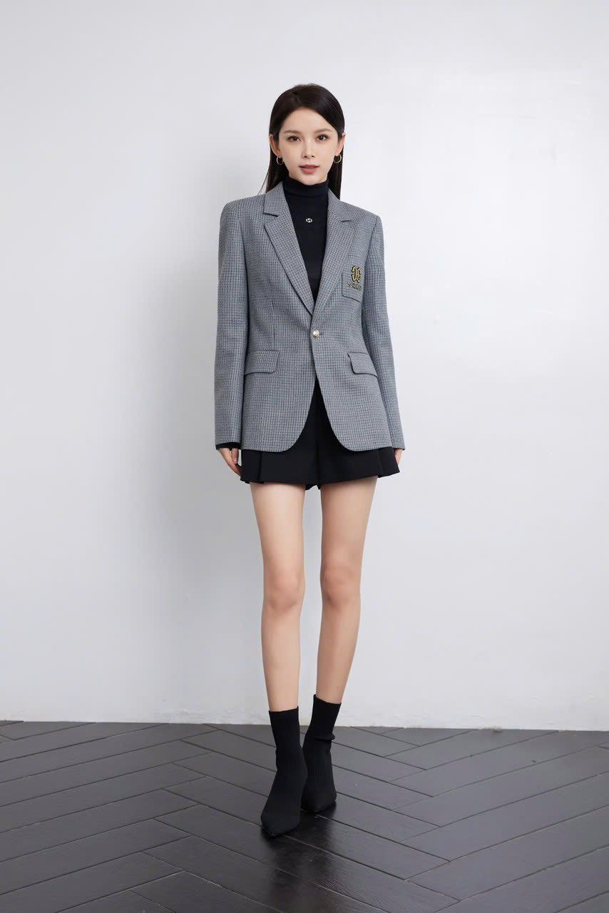 Áo vest kẻ caro - 2 túi