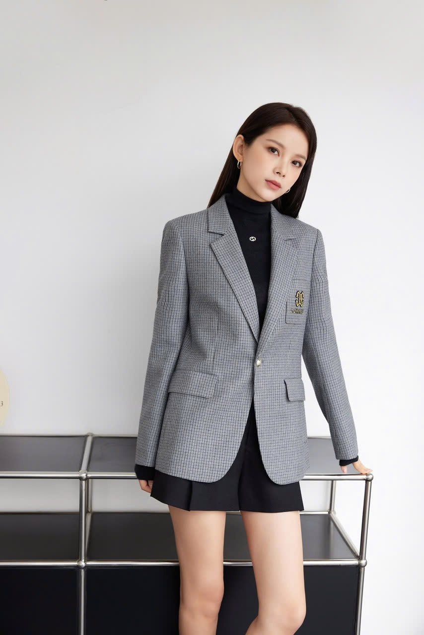 Áo vest kẻ caro - 2 túi