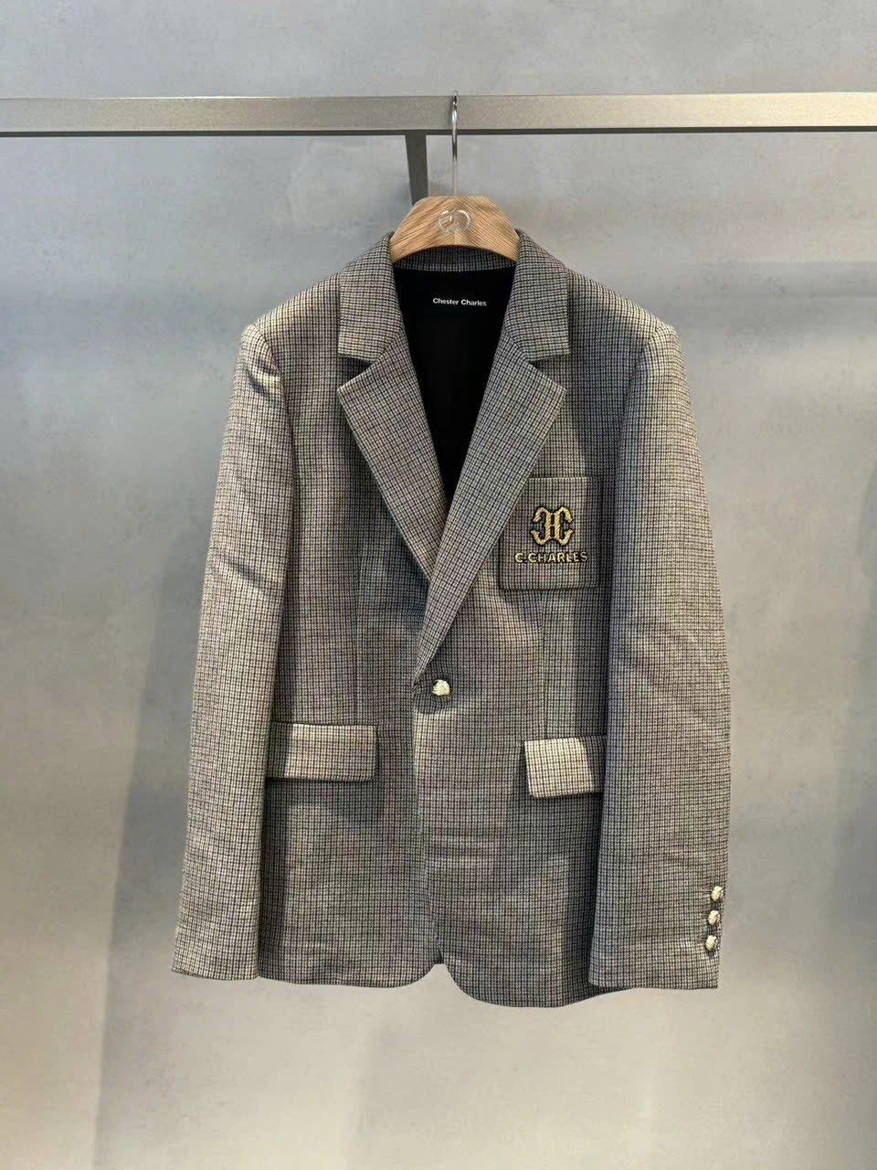 Áo vest kẻ caro - 2 túi