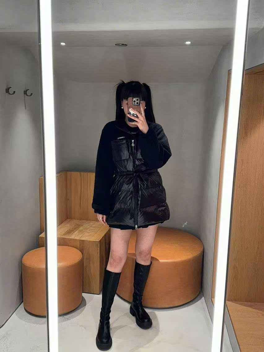 Phao len dáng dài có đai liền